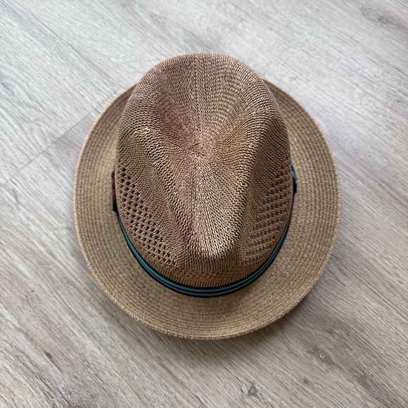 Bailey Berle Men's Straw Fedora Crochet Toyo Beige Tan Hat Size Large NEW - Picture 7 of 9